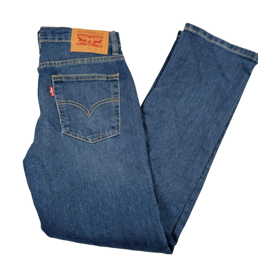 Levi's 511 Performance Jeans Boys 12 Slim Straight Blue Denim Adjustable Waist